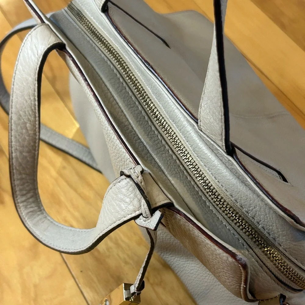 Kate Spade Grey Street Dominique Leather Satchel Bag Gray Crossbody